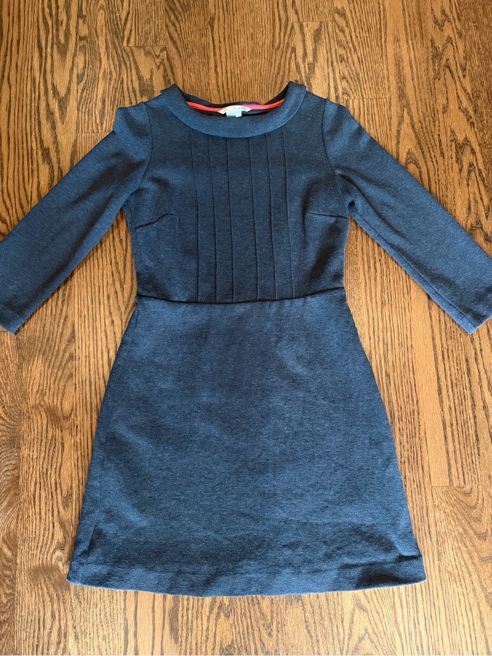 Boden Grey Pleated Front Casual Knit Dress